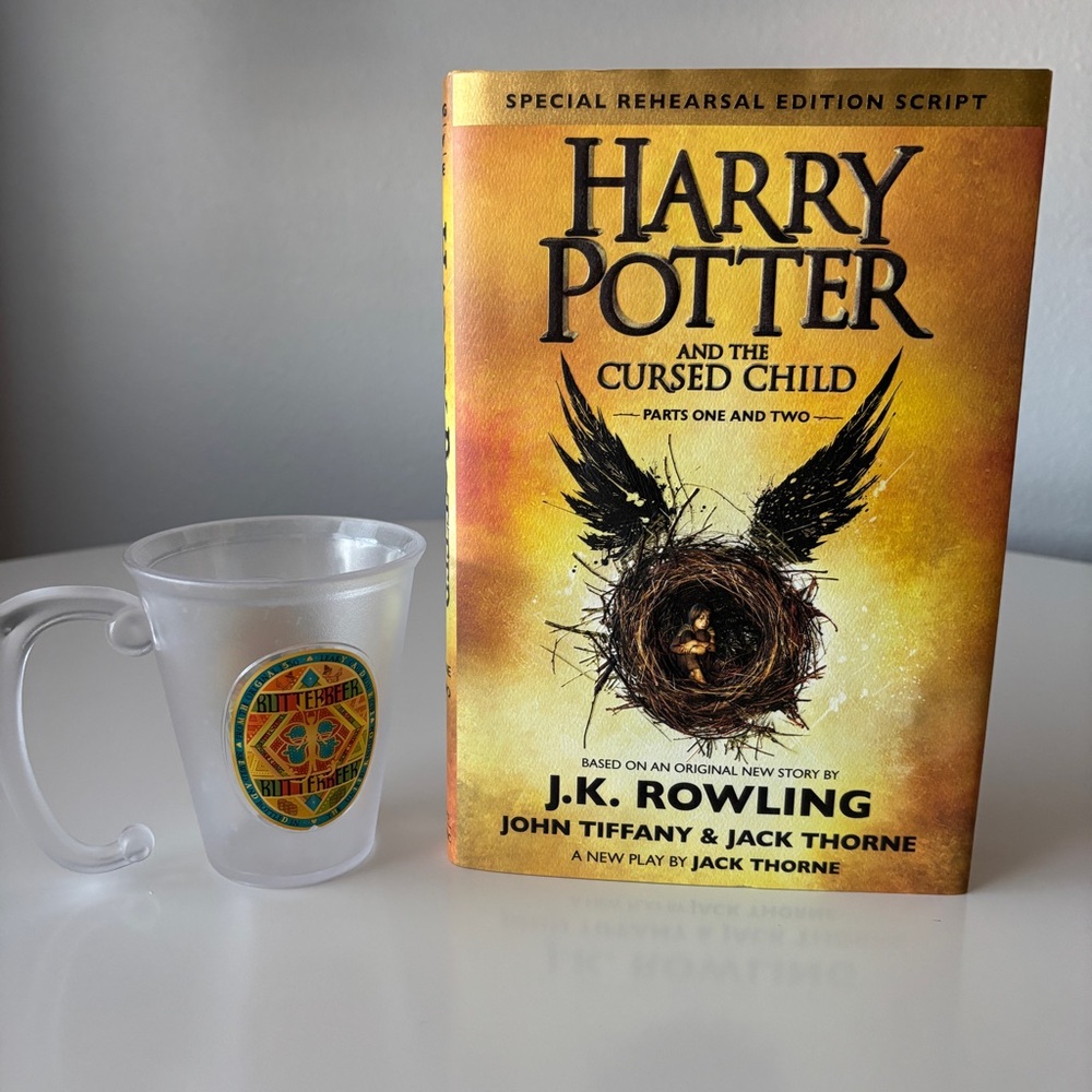 Harry Potter and the Cursed Child Hardcover Book + Butterbeer Cup